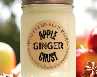 APPLE GINGER CRUST Soy Candle | Apple Pie Scent | Fall | Holiday | Winter | Kitchen Scent