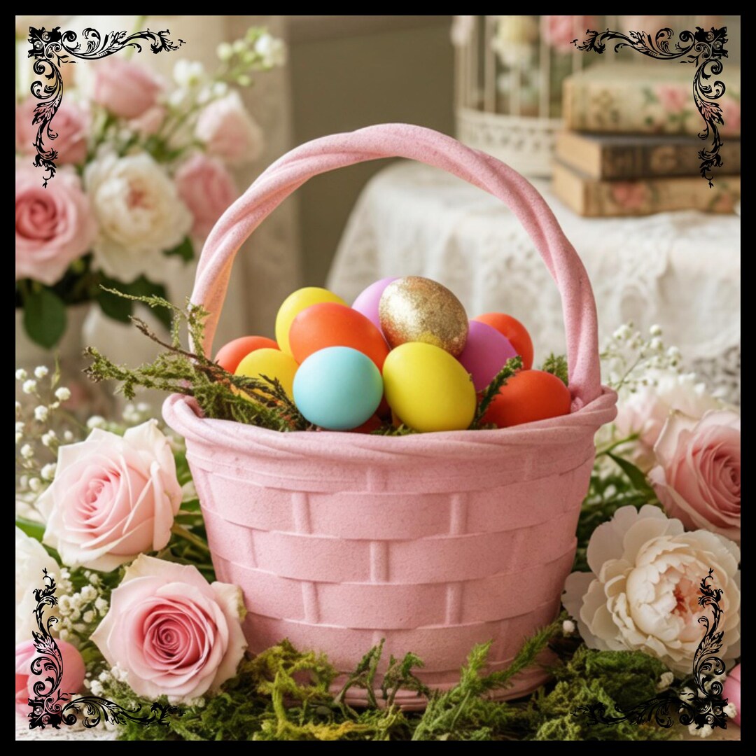 Adelaide Easter Basket With Optional Eggs - a Miniature / Dollhouse ...