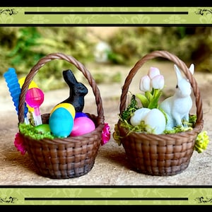 Miniature / Dollhouse 1:12 Scale Tiny Easter Basket