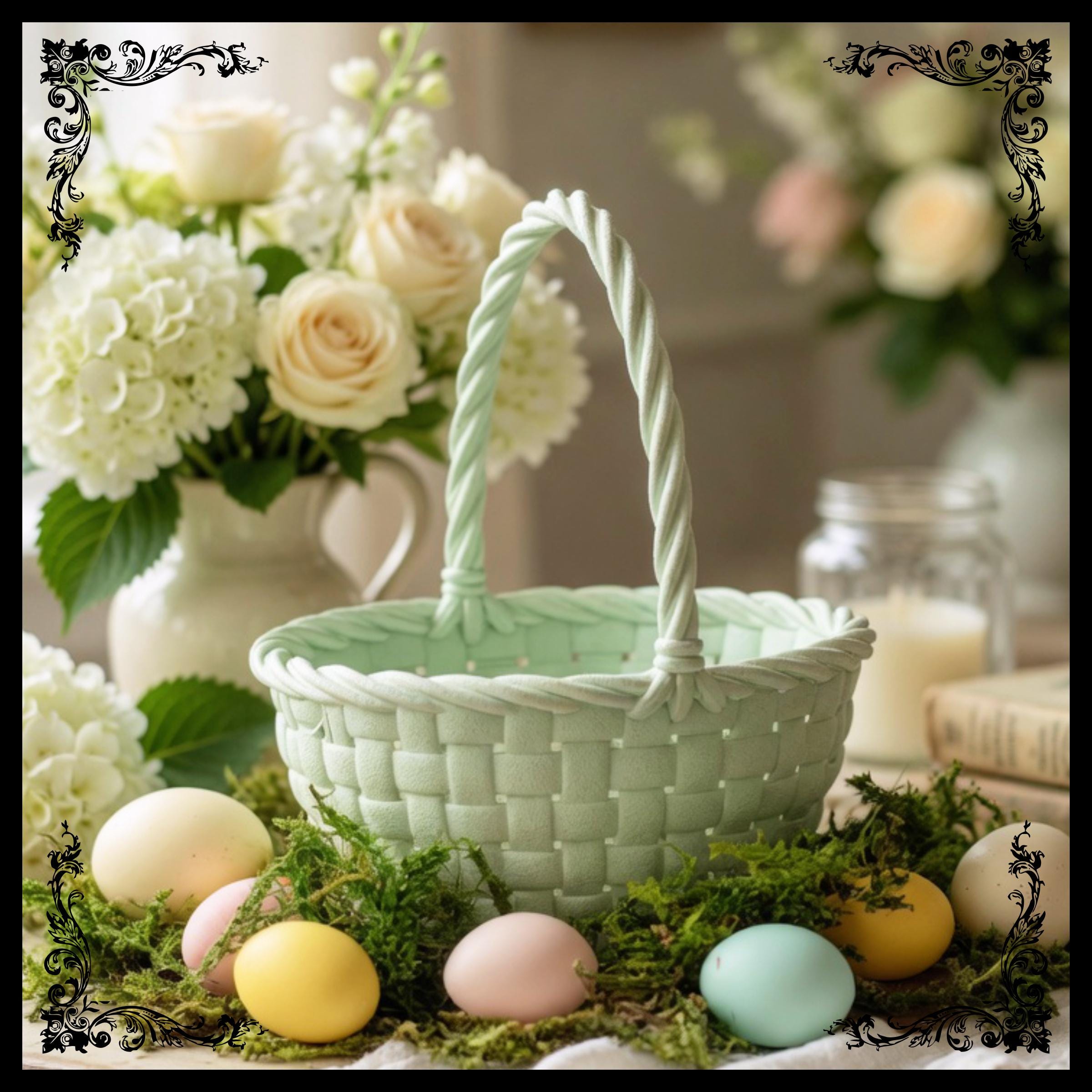 Beatrice Easter Basket With Optional Eggs - a Miniature / Dollhouse ...