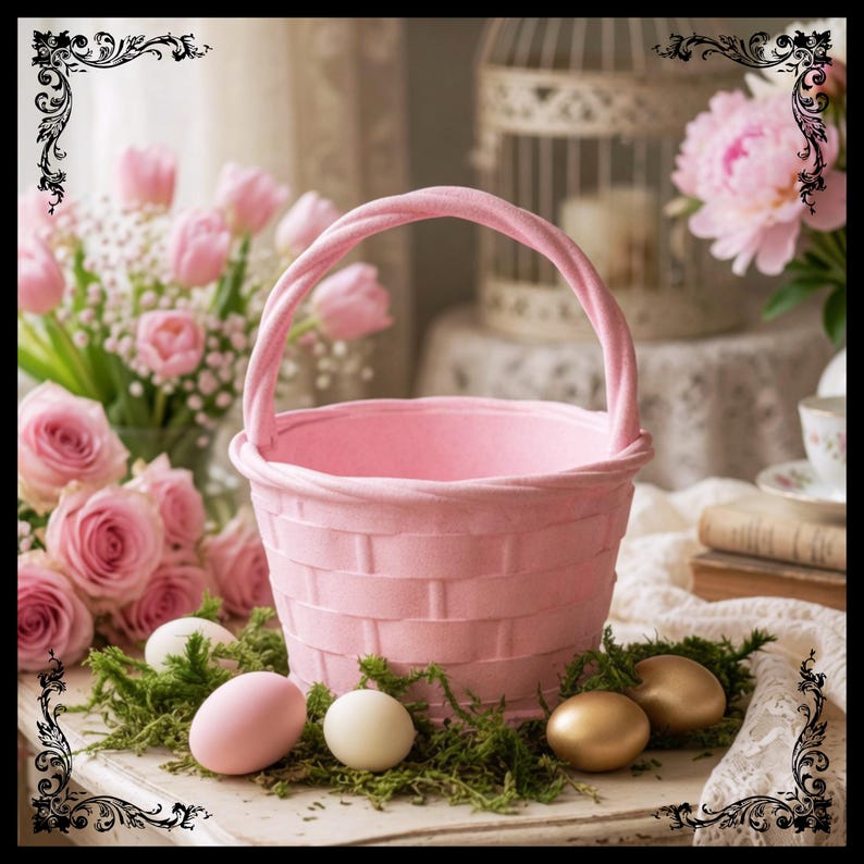 Adelaide Easter Basket With Optional Eggs - a Miniature / Dollhouse ...