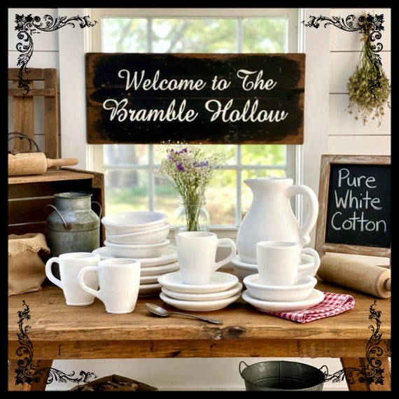 Dollhouse / Miniature Classic Dinnerware Dishes - Two sizes for 1:12 & Larger Scale