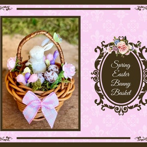 1:6 Scale Miniature / Dollhouse Spring Easter Basket