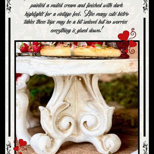 Valentine Miniature/Dollhouse Romantic shops Bistro Mi Amore Table for Two