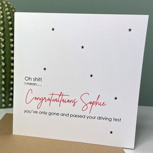 Personalised Card, Passed your Driving Test, Congratulations.