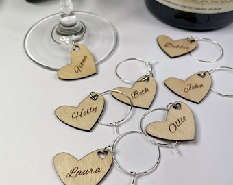 Personalised Wooden Wine Glass Charms