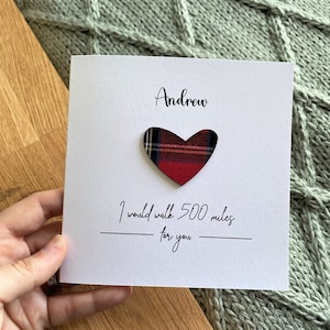 Tarjeta de aniversario personalizada, tarjeta de "Te amo", tarjeta con temática escocesa, tarjeta del día de San Valentín, tarjeta para él, para ella