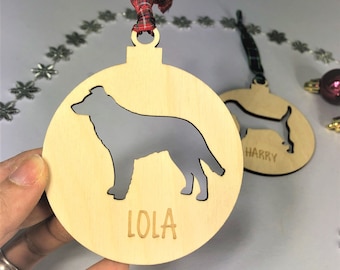 Personalised Dog Christmas Bauble. Christmas Tree Pet Decoration. Festive Collie Bauble, Collie Decoration.