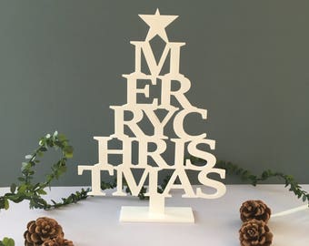 Free Standing Merry Christmas Tree Decoration, XMas Ornament