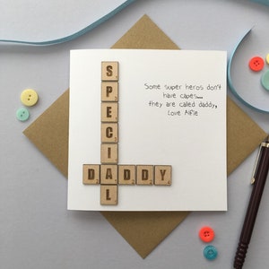 Cartão de papai especial personalizado, cartão de dia dos pais, feliz aniversário, papai/pai/avô/avô, papai super-herói.