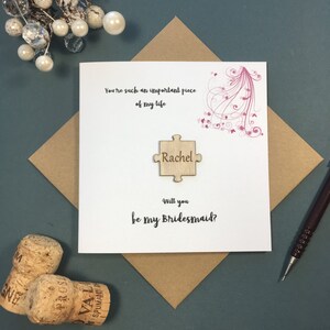 Personnalisé carte de demoiselle d’honneur, vous serez ma carte de puzzle de demoiselle d’honneur ?, vous êtes vraiment une pièce importante de ma vie cutom fait carte