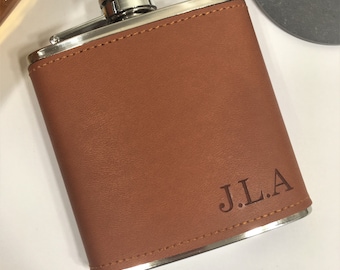 Personalised Hip Flask, Gift for him, Present for Dad,Christmas Gift, Birthday Gift for Dad, Daddy, Granddad, Whisky flask with Initials.