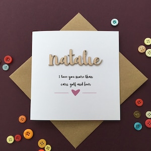 Personalised I love you more than...card. Valentines day card for him, for her, Happy Birthday, or Anniversary Card
