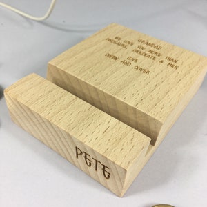 Personalised Phone Stand, Phone Holder, Christmas Present, X Mas Gift, Birthday Present, Gift for Him, Gift for her, Stocking Filler.