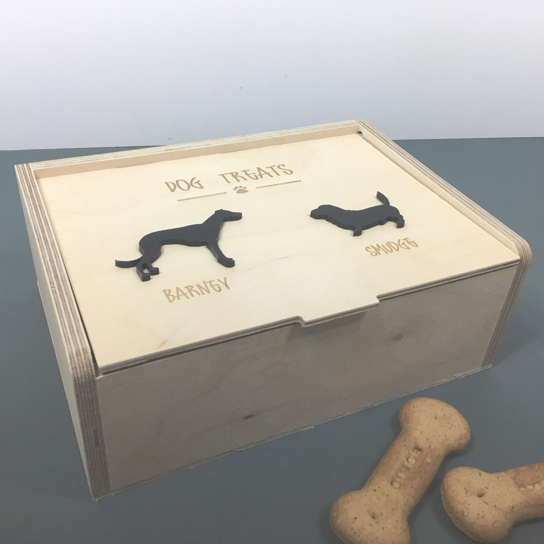 Personalised Wooden Dog Treat Box Puppy Treats X Mas | Etsy
