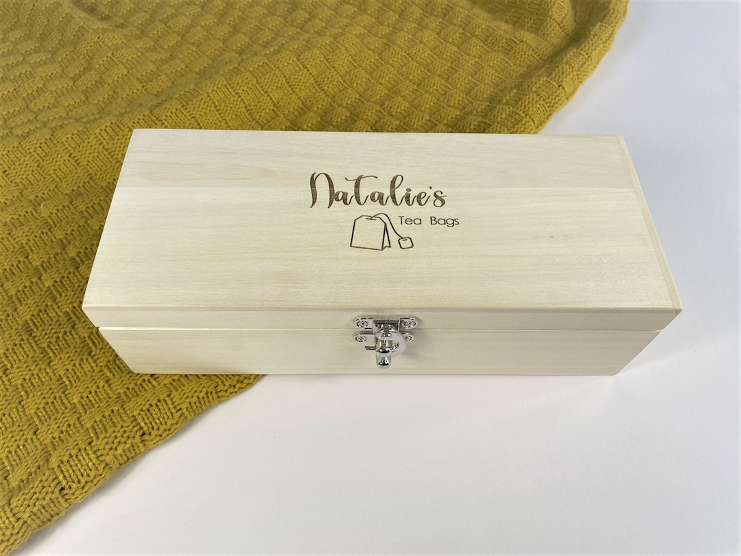 Personalised Tea Bag Box, Tea Chest, Gift for Her, Christmas Present, Granny, Grandma, Mum Etc