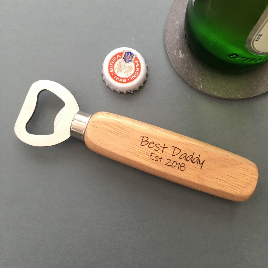 Set of 3 Personalised Bottle Opener Laser Cut Wooden Handled Etsy UK
