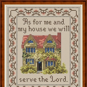 House Sampler, Primitive cross stitch pattern, house cross stitch, bird cross stitch, Instant Download, PDF