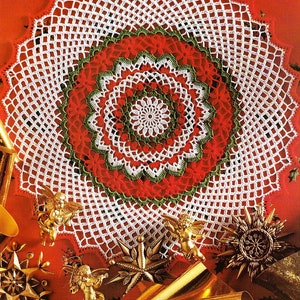 Vintage Crochet Pattern|Doily CHRISTMAS CHEER|13&quot; in diameter|Doily Crochet Pattern|Instant download PDF
