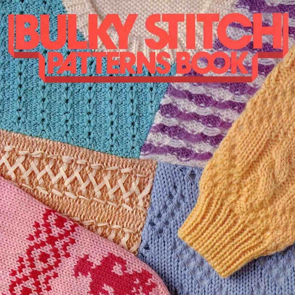 152 24stitch Punchcard Patterns. Vintage Bulky Stitch Patterns Book. For Bulky Knitting Machines. Download version (PDF).