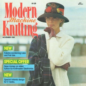 Vintage Knitting Machine Pattern Magazine Modern Machine Knitting Nov 1989 Knitmaster Silver Vintage Knitting Machine Pattern Magazine Modern Machine Knitting Nov 1989 Knitmaster Silver
