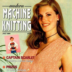 Vintage Knitting Machine Pattern Magazine|Modern Machine Knitting JULY 1994|KnitMaster & Silver Reed Knitting Machines|Instant Download PDF
