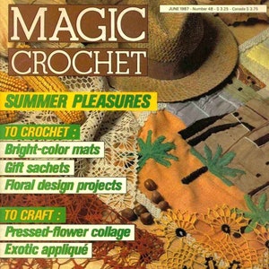 Vintage crochet Pattern Magazine|Magic Crochet #48 June 1987|38 Patterns|Instant Download PDF