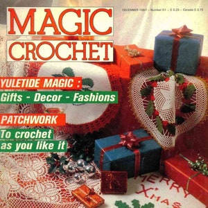 Vintage crochet Pattern Magazine|Magic Crochet #51 December 1987|34 Patterns|Instant Download PDF