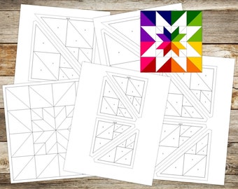 Foundation Paper Piecing (FPP) Templates|Double Star Quilt Block Pattern |4 finished block sizes: 6,8,10,12"|Digital PDF|Instant Download