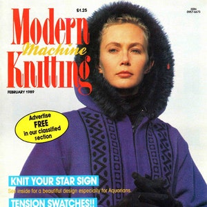 Vintage Knitting Machine Pattern Magazine|Modern Machine Knitting Febr. 1989|KnitMaster & Silver Reed Knitting Machines|Instant download PDF