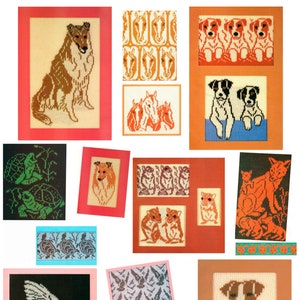 Modèles pour cartes perforées/machines à tricoter électroniques|Animaux de collection, animaux de compagnie et oiseaux|19 modèles|vintage des années 1990|Télécharger la version (PDF)