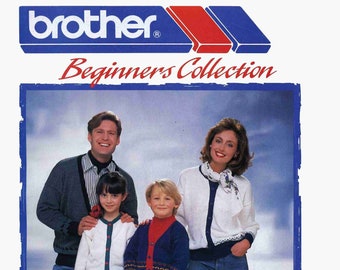 Vintage knitting machine patterns magazine|The BROTHER Beginners Collection|60 pages|Instant download PDF