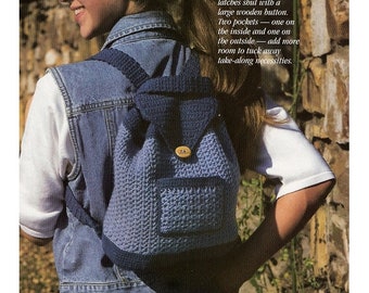 Vintage Crochet Pattern|Li'l Backpack|Backpack Crochet Pattern|Instant Download PDF