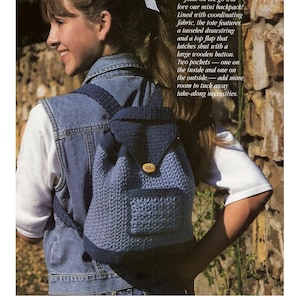 Vintage Crochet Pattern|Li'l Backpack|Backpack Crochet Pattern|Instant Download PDF