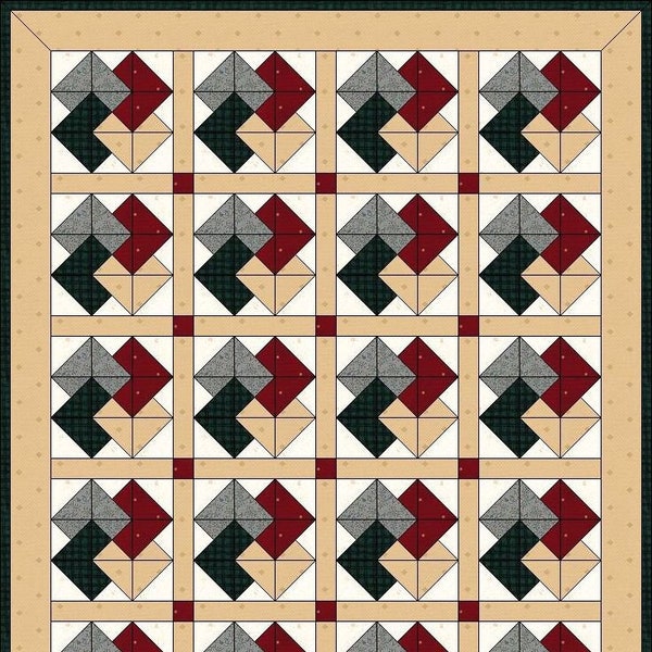 Digital PDF|Card Trick Quilt Block Pattern|Traditional Quilt Block|Modern Patchwork|Instant Download