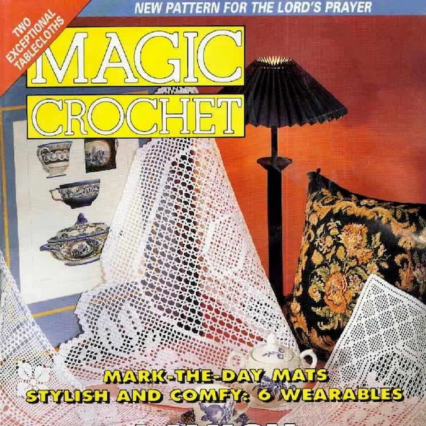 Vintage crochet Pattern Magazine|Magic Crochet #97 August   1995|31 Patterns|Instant Download PDF