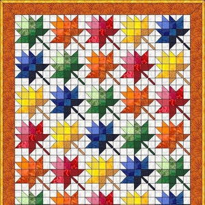 Ahorn Blätter Digitale PDF Quilt Anleitung|Modern Patchwork|Quilt Block Pattern