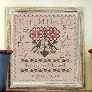 Mini quaker, Patriotic Decor, Alphabet,Cross Stitch Pattern,flowers,crow, vase,Easy counted cross stitch chart, PDF, Instant Download #469#