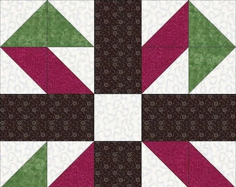 Digital PDF Quilt Block Pattern|Quilt Block Jack in the Box|Modern Patchwork|Instant Download