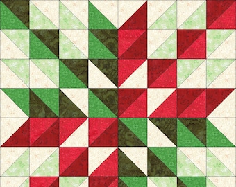 Digital PDF Quilt Pattern|Christmas Star 3|Modern Patchwork|Quilt Block Pattern