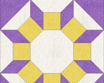 Digital PDF Quilt Block Pattern|Castle Wall Quilt Block Pattern|Modern Patchwork|Instant Download