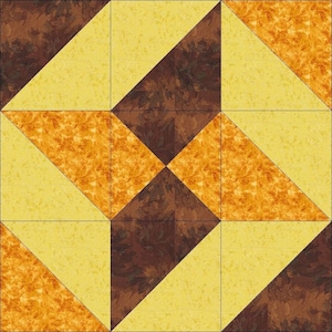 Digital PDF Quilt Block Pattern|Wandering Star Quilt Block Pattern|Modern Patchwork|Instant Download