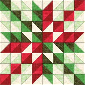 Digital PDF Quilt Pattern|Christmas Star 3|Modern Patchwork|Quilt Block Pattern
