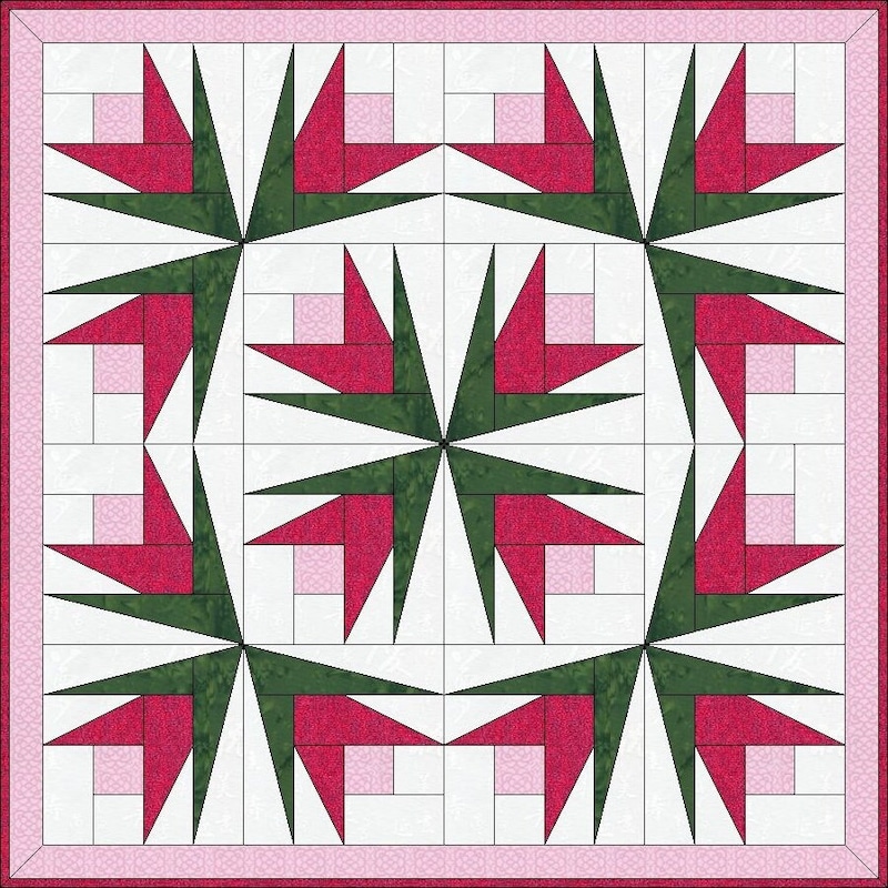 Log Cabin Flower Pattern - Etsy