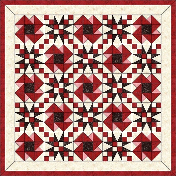 Digital PDF Quilt Block Pattern|Pinwheel and Star Block Patterns|Modern Patchwork|Instant Download