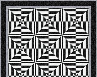 Digital PDF Quilt Block Pattern|Optical Illusion (4) Quilt Block Pattern|Optical Illusion Design|Modern Patchwork|Instant Download