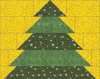 Digital PDF Quilt Pattern|Christmas Tree|Modern Patchwork|Quilt Block Pattern