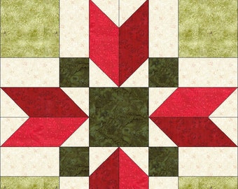 Digital PDF Quilt Pattern|Christmas Star 2|Modern Patchwork|Quilt Block Pattern