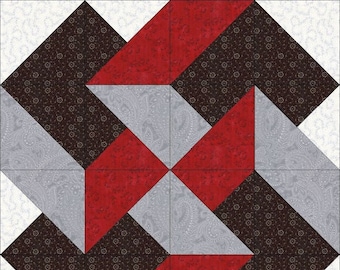 Digital PDF Quilt Block Pattern|four Cubes Quilt Block