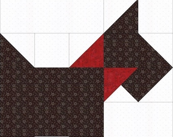 Digital PDF Quilt Block Pattern|Dogs Quilt Block Pattern|Modern Patchwork|Instant Download